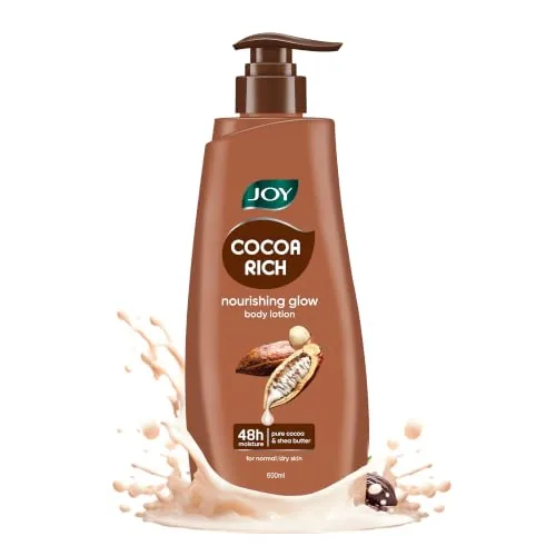 Joy Cocoa Rich Intense Nourishing Winter Body Lotion (600ml) | 24 Hour Nourishment | With Shea Butter & Cocoa Butter | Suitable for Normal to Dry Skin | Non Sticky & Non Greasy Lightweight