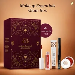 Just Herbs MakeupGlam KitwithSerum Foundation,Matte Liquid Lipstick,Lip&Cheek Tint,Eyeliner (Pack of 4)