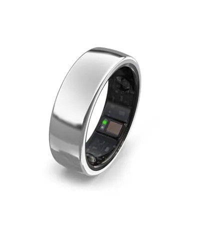 aabo Smart Ring for Men Women |Fitness Tracker Ring| Titanium Design| Sleep Tracker| Easy Connectivity | No App Subscription Required | Water Resistant | Upto 7-Day Battery Life| (Size 8, Silver)