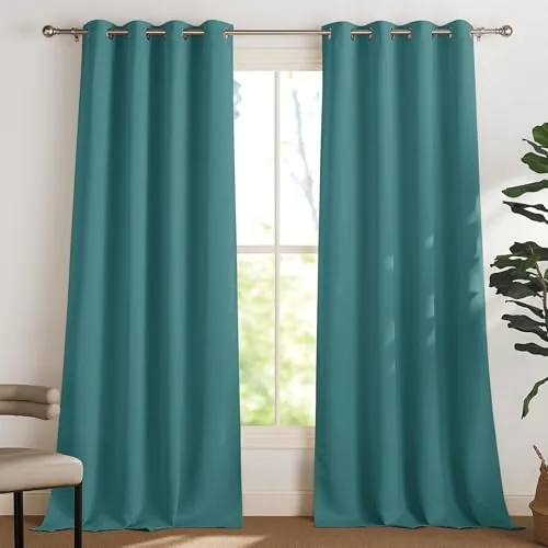 Galaxy Home Decor Premium Blackout Curtain for Window 4 Feet | Thermal Insulated Modern Window Curtain with Rings for Living Room & Bedroom | Pack of 1,Sea Teal
