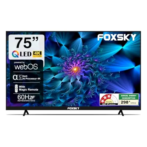 Foxsky 190 cm (75 inch) Frameless Series 4K UHD WebOS FS75GATV (Balck)