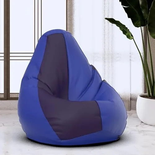 BeanHouse Bean Bag Chair Cover | Size: 0XL | Color: Blue Indigo | Without Beans | Premium Leatherette Cover (CMF 3425)