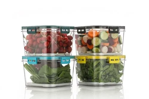 Dimazofly Airtight Kitchen Storage Container Set, BPA Free Plastic Food Storage Boxes, Leak Proof & Stackable, Transparent Containers for Rice, Flour, Grains & Snacks(1400 ml)(Pack of 1)