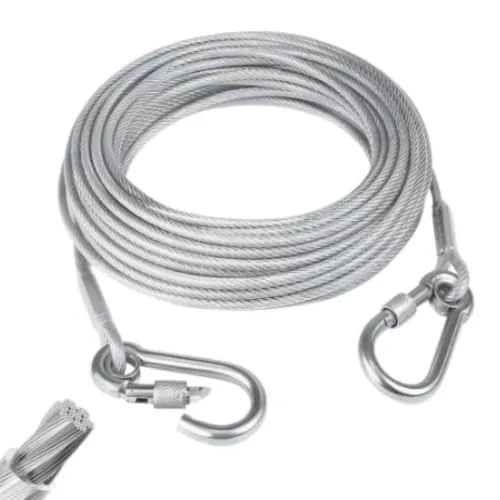 Heavy Duty Clothes Drying Rope 5 Meter with Hooks | Strong Steel Clothesline Wire | Rust Resistant & Durable | Ideal for Balcony, Bathroom, Travel, Camping & Home Use