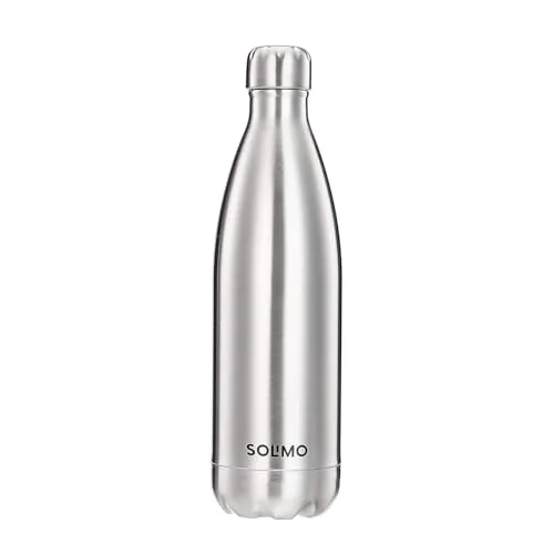 Amazon Brand - Solimo Stainless Steel Insulated 24 Hours Hot or Cold Bottle Flask, 1000 ml, Silver