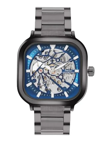 French Connection Blue Skeleton Dial Automatic Watch for Men - FCA27GNM
