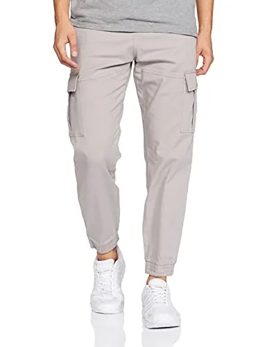 Amazon Brand - Symbol Men's Stretchable Cargo Jogger Pants | Chinos | Casual Trousers (Slim Fit) (Ash_36)