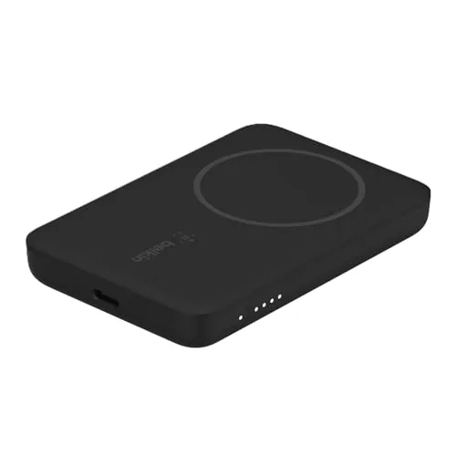 Belkin Quick Charge Magnetic Wireless Power Bank 2500mAh, Sleek Design for iPhone 12/12 Pro/ 12 Pro Max/ 12 Mini Compatible with Magsafe Covers - Black (BPD002)