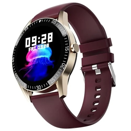 Fire-Boltt Talk Bluetooth Calling Smartwatch, 1.39" TFT Display with Dual Button, Hands On Voice Assistance, 120 Sports Modes, in Built Mic & Speaker (Talk, Wine)
