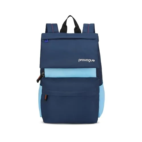 Provogue Plyn 24 litres everyday backpack bag for man with 15.6 inch laptop compartment, stylish contemporary daily use college, office & outdoor backpack bags for women with organiser (Byte Blue)