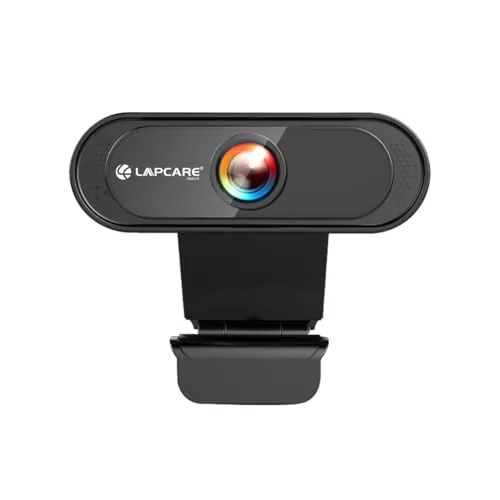 LAPCARE Lapcam HD 720M P, Noise Isolated Microphone with Computer HD stremaing Web cam for Desktop & Laptop with mic with Wide Angle Lens & Large Sensor for Superior Low Light, Optical (Black)