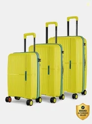 NASHER MILES Springfield HardSide Polypropylene Luggage 3 Green TrolleyBag(55,65&75cm) Cabin & Check-in Set 8 Wheels - 28 inch