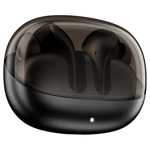 boAt Airdopes Plus 311, Glass Design, ENx Tech, Fast Charge, 50 Hrs Battery, App Support Bluetooth Earbuds, TWS Ear Buds Wireless Earphones with mic (Charcoal Black)