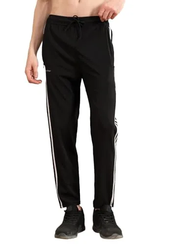 bearbrother Mens Regular Fit Solid Trackpant(Vespera-Black,M)