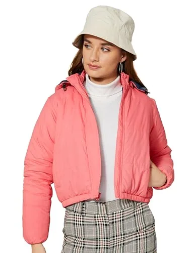 Amazon Brand - Symbol Polyester Women's Quilted Short Length Jacket Quilted Jacket Pink S. Pink Medium