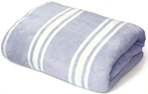 Cortina Stripe Printed Towels for Bath (70 x 140 cm) 380 GSM Microfiber, Ultra Soft, Highly Absorbent & Quick Dry for Gym, Beach & Bathroom Towels for Men, Women & Kids (Purple Big Stripe)