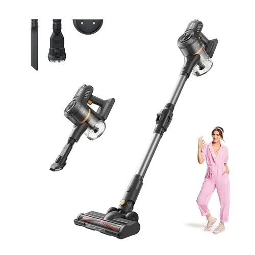 DREAME Mova J20 Cordless Stick Vacuum Cleaner, 17K Pa Powerful Suction, 6x2200 mAh Battery, 50 Minutes Running Time, Folding Tube for Corner Cleaning, 0.5 Litre