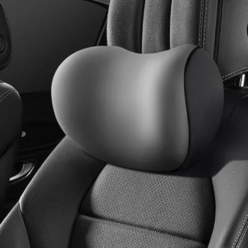 VELVERI Car Neck Rest Pillow | Ergonomic Memory Foam Headrest Cushion for Neck Pain Relief | Adjustable Car Seat Support Pillow with Washable Cover | Universal Travel & Driving Comfort Pillow Gray