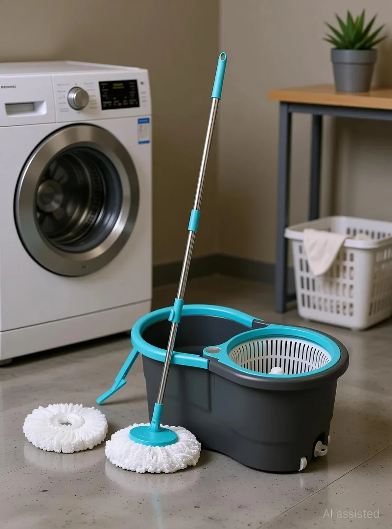 Stysol 360 CLEANING MOP SET FLOOR CLEANING COMES WITH 1 MICROFIBER REFILL Mop Set (Grey)