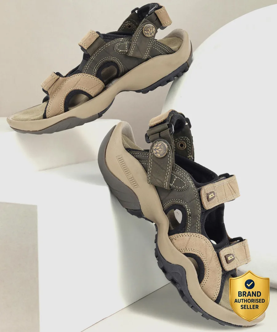 WOODLAND Men Outdoor Comfortable Lightweight Everyday Use Casual Sandal (Khaki , 7)