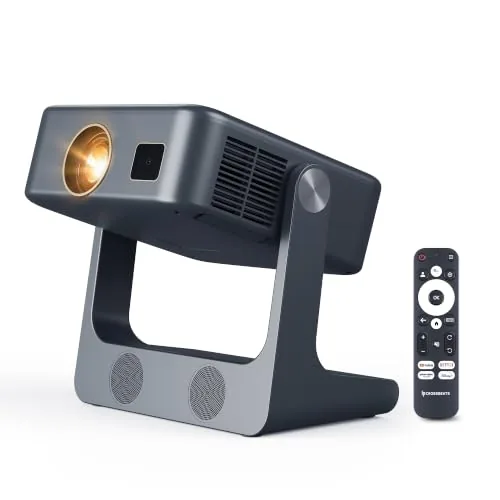 [Google TV Official] Crossbeats Lumex Solis Projector 4k Ultra HD, 1080p Native, Android 14 WiFi, 1000 ANSI, Smart Mini Projector for Room, Portable Home Theater Cinema, Built-in Apps, 300''Display