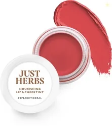 Just Herbs Lip and Cheek Tint Peachy coral-Creamy Matte Lip Stain Lip Stain Peachy coral Pack of: 1, 4 g