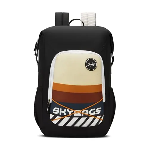 Skybags Yolo 02 Casual Backpack 35L With Laptop Compartment for Men & Women With Padded Back & Shoulder Strap (Black)