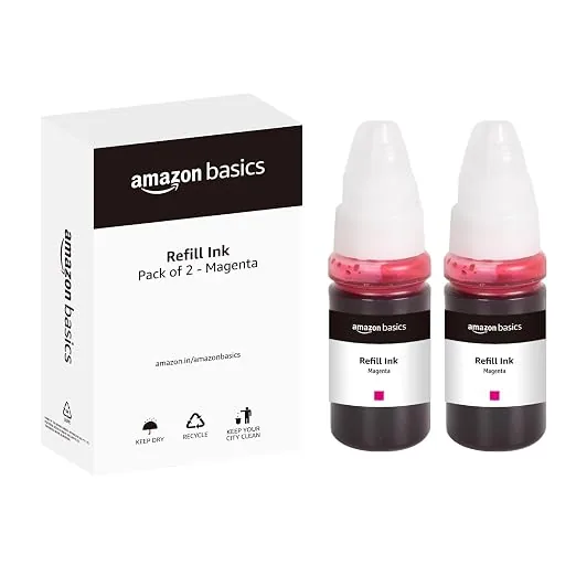 Amazon Basics GI 790 Dual Pack Refill Ink for Canon PIXMA G1000, G1010, G1100, G2000, G2002, G2010, G2012, G2100, G3000, G3010, G3012, G3100, G4000, G