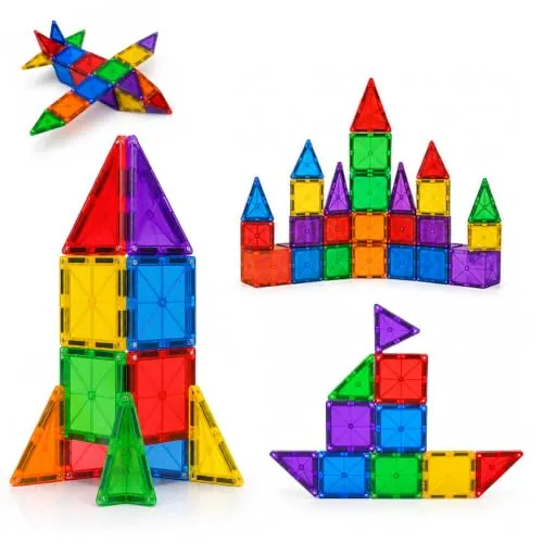 Lifelong Tiles Building Blocks 16 Pcs for Kids 2–8 Years | Colourful Magnetic Tiles Set, 3D STEM Learning & Brain Development Toy | BPA Free Creative Educational Gift for Kids (Multicolour)