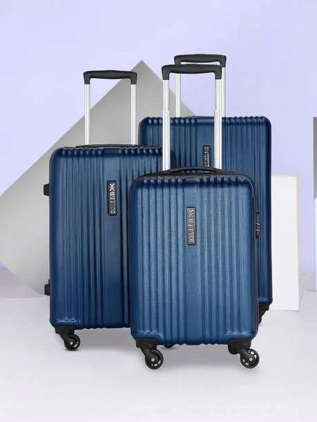 KILLER Hard Body Set of 3 Luggage 4 Wheels - STRG- Dark Blue- Combo (28"+24"+20") - Blue