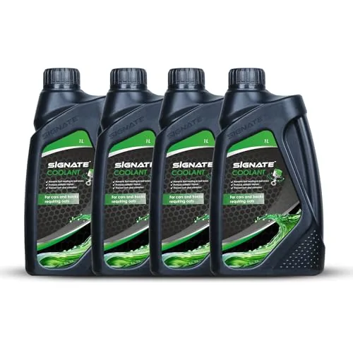 Signate Coolant Water for Cars Premium Engine Coolant Liquid - 1L Compatible with Most Vehicles (Pack 4)