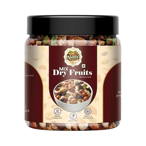 NUTLIX Mix Dry Fruits 1kg | Mixed Dry Fruits & Seeds Pack | Almonds, Cashews, Cranberries & Black Raisins | Premium Nut & Fruit Mix | Ready to Eat Snack | Ideal for Daily Snacking