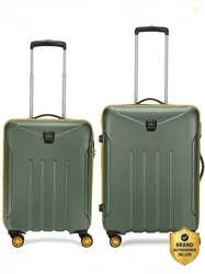 ARISTOCRAT Hard Body Set of 2 Luggage 8 Wheels - Falcon Pro 2 (Small 55cm Medium 65cm) Suitcase - Green