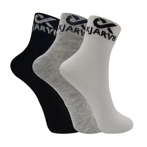 XJARVIS® Berlin Athletic Ankle Socks for Men & Women | Breathable Cotton Grip Sports Socks for Gym, Running, Fitness & Summer Wear| Odor-Free, Anti-Slip Socks for Casual & Formal Use – Pack of 3