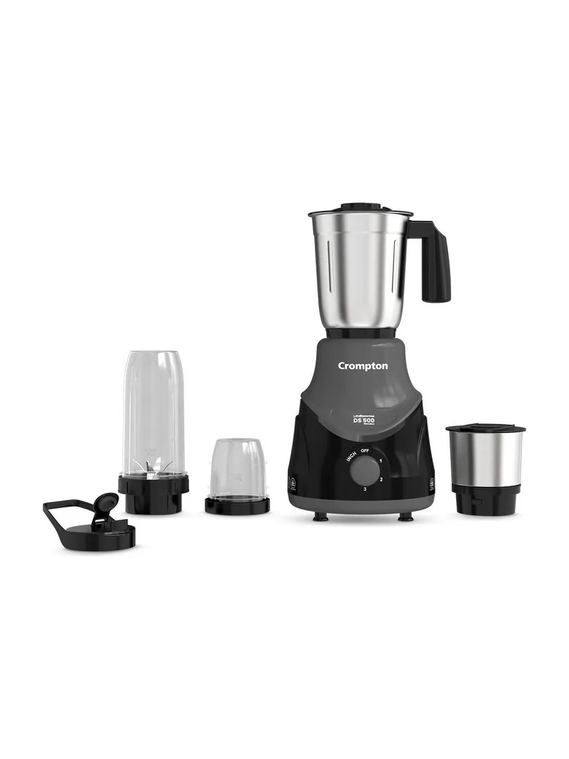 Crompton BlendX 500 W Juicer Mixer Grinder ACGM-DS500W BLENDX | 4 Jars | DS 500 | Black