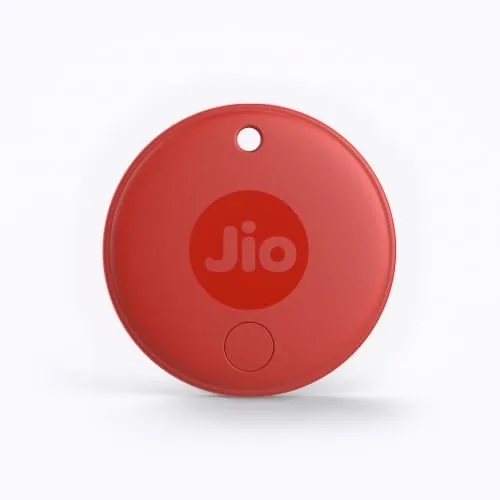 JioTag (2nd Generation) (Red) - Android or iOS Compatible IP64 Rated Worldwide Item Finder for Keys, Wallets, Luggage, Gadgets and More |1+1 Year Battery | No SIM Needed