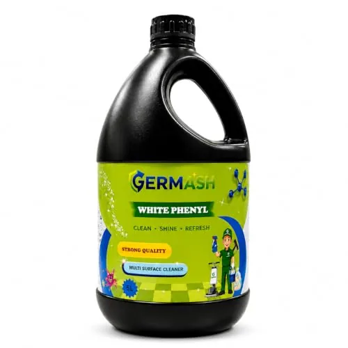 GERMASH Premium White Floor Cleaner Disinfectant Phenyl Liquid Surface Cleaner for Hospitals, Homes, Offices & Commercial Use Removes Dirt, Stains & Germs - 5 L