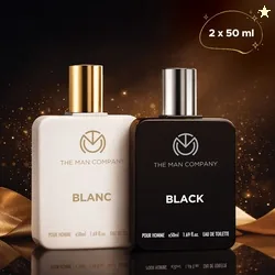 THE MAN COMPANY Blanc EDT (50ml) & Black EDT (50ml) Long Lasting Perfume Gift Set Eau de Toilette - 100 ml