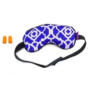 VIAGGI Microbeads Sleeping Blindfold Eye Mask and Noise Reduction Ear Plugs Combo - Blue