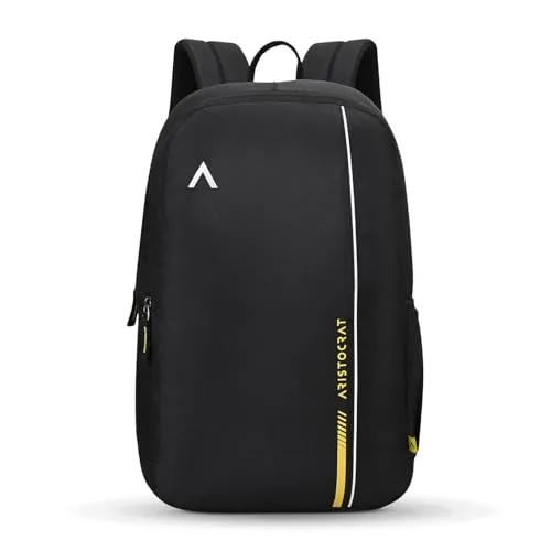 Aristocrat Nova 15L Laptop Backpack (15.6"), 2 Compartments, Black | Side Pockets, Premium Fabric & Zipper, Padded Straps, Travel/ Casual/ Office/College Bag, Unisex, 1-Yr Global Warranty