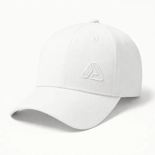 Aprodo Adjustable Cap for Men & Women | Lightweight Breathable Unisex Hat for Sun Protection | Ideal Headwear for Workout, Travel, Outdoor Activities & Sports | One Size Fits for All (White)
