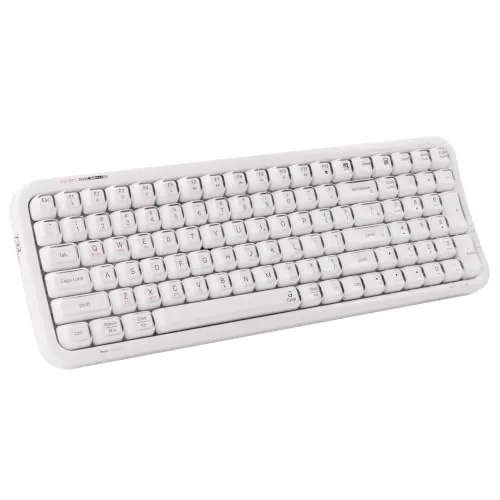 iGear ClearKey Wireless Keyboard, Transparent Keycaps, RGB Backlight 14 Modes, Tri-Mode BT + 2.4GHz + Wired, 3-Device Switching, 2000mAh, Type-C, Windows/Mac/iOS/Android (White)
