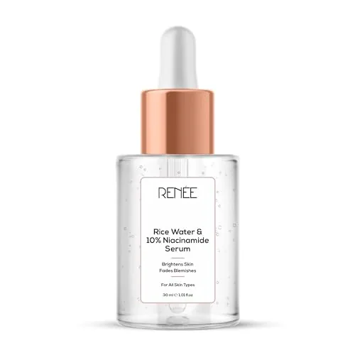 RENEE Rice Water & 10% Niacinamide Face Serum for Clear, Bright Skin, Fades Blemishes & Appearance of Pores, Evens Out Skin, Lightweight, Smoothen Fine Lines & Wrinkles - for All Skin Types - 30 Ml