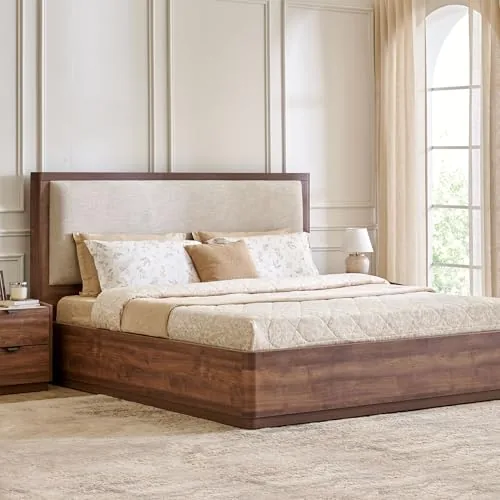 Home Centre | Hadley Queen Size Bed | Engineered Wood | Brown | 1 Year Warranty