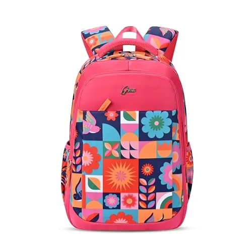 Gear Florentine 19"/24L Large Water Resistant School Bag/Casual Backpack/Daypack/Laptop Bag for Boys/Girls (Pink - Blue)