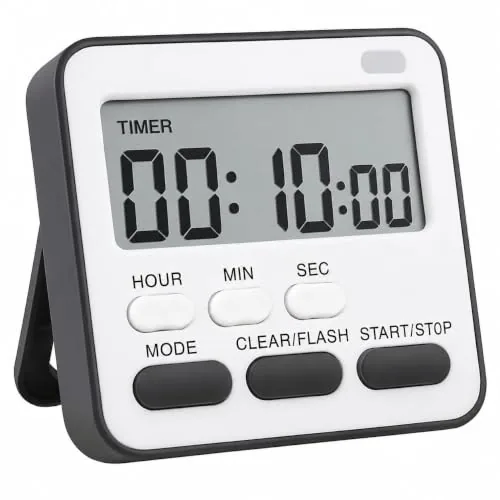 AERYS Stopwatch Timer for Study Kitchen Timer Large LCD Screen 24hr Digital Display Magnetic Retractable Stand Loud Alarm Stop Watch Countdown Flashing Light Study Timer for Students Cooking