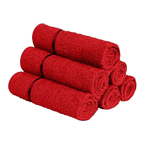 Story@Home Face Towel Set of 6 | 100% Cotton | 450 GSM | Wine Red | Quick Dry Towels for Facewash | Towels for Men/Women | Towel for Face | Ideal Kitchen Towel | Perfect for Everyday Use