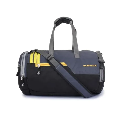 Verage - Boxer - Men's Polyester 37 litres Duffle Bag/Gym Bag with Shoes Compartment (Grey)
