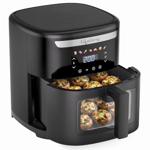 Lifelong Air Fryer|7L Capacity, 1500W Power|7 Presets, 360° Rapid Air Circulation, Defrost Function, Low Oil Cooking, Touch Panel Control, Clear Window| Kitchen Appliance for Baking, Grilling & Frying