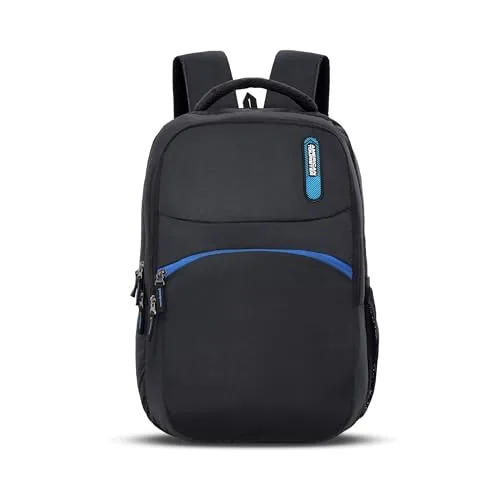 American Tourister Dolph+ 02 | 33L Backpack | 17" Laptop Bag | 3 Compartments | College & Office Backpack for Men and Women | Black | 1 Year Global Warranty